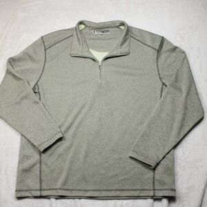 Pebble Beach Golf Shirt Pullover Mens Large Heather Gray Stretch Poly Knit